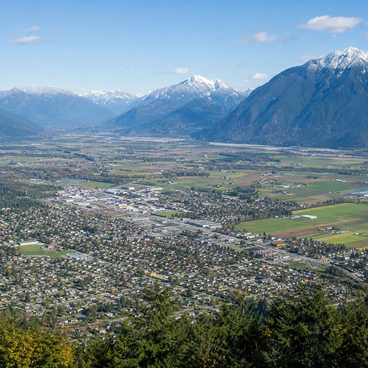 Chilliwack mountains and valley representing the local dental market coverage