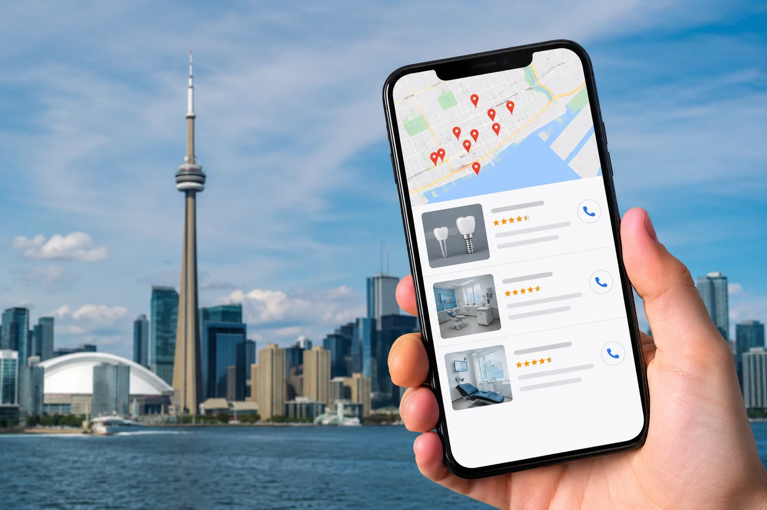 Dental implant clinic dominating Toronto local search results