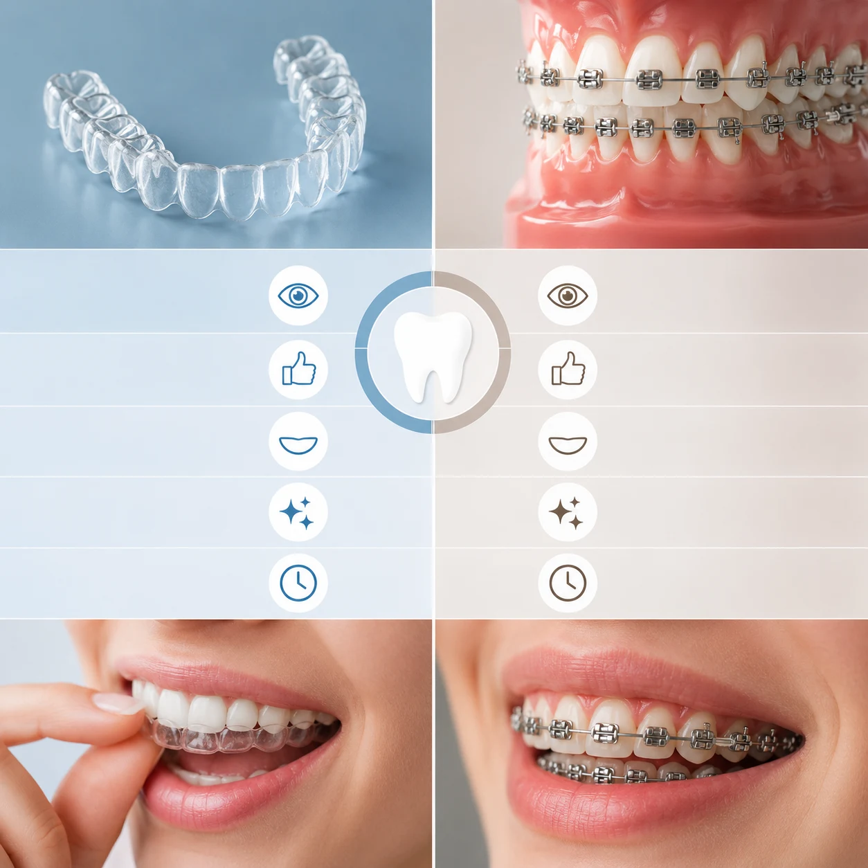 Dental infographic explaining Invisalign vs Braces