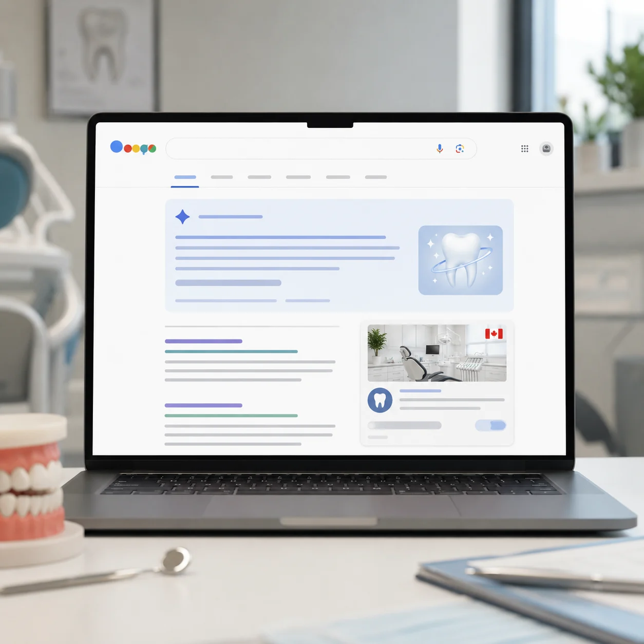 Google AI Overviews citing a Canadian dental clinic
