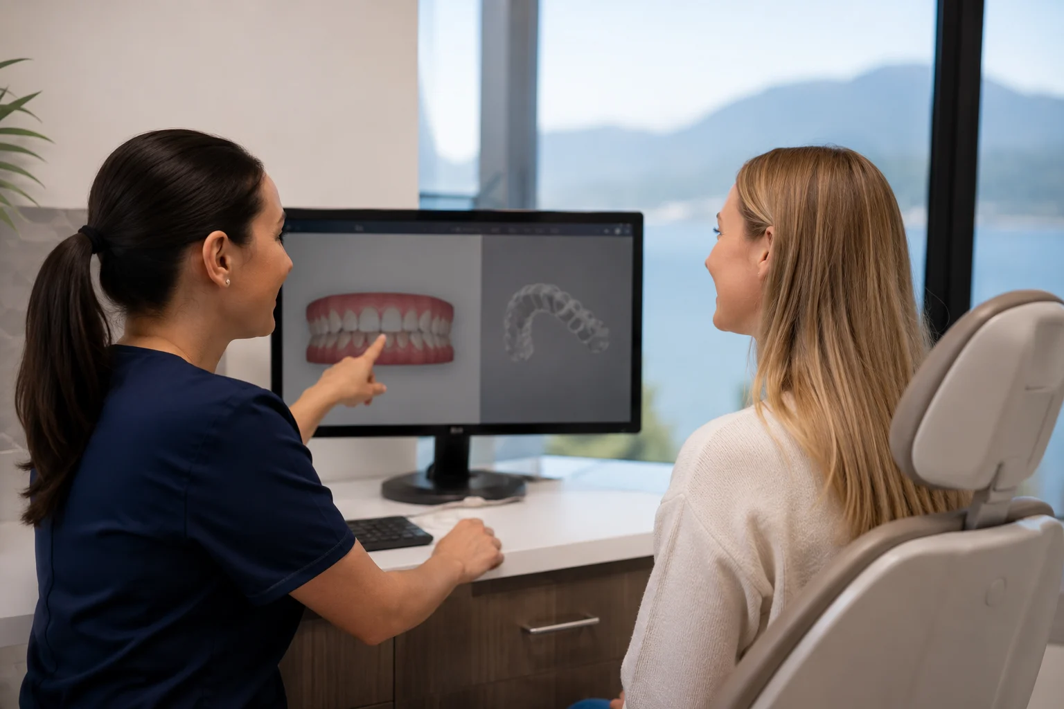Invisalign patient consultation representing North Shore high-value dental SEO