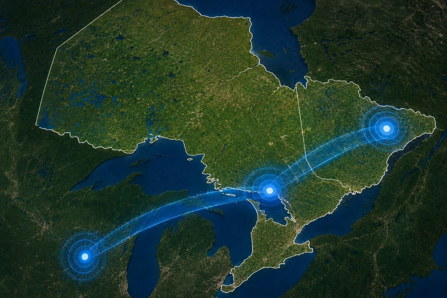 Map of Ontario showing dental SEO coverage across Toronto, Ottawa, and London