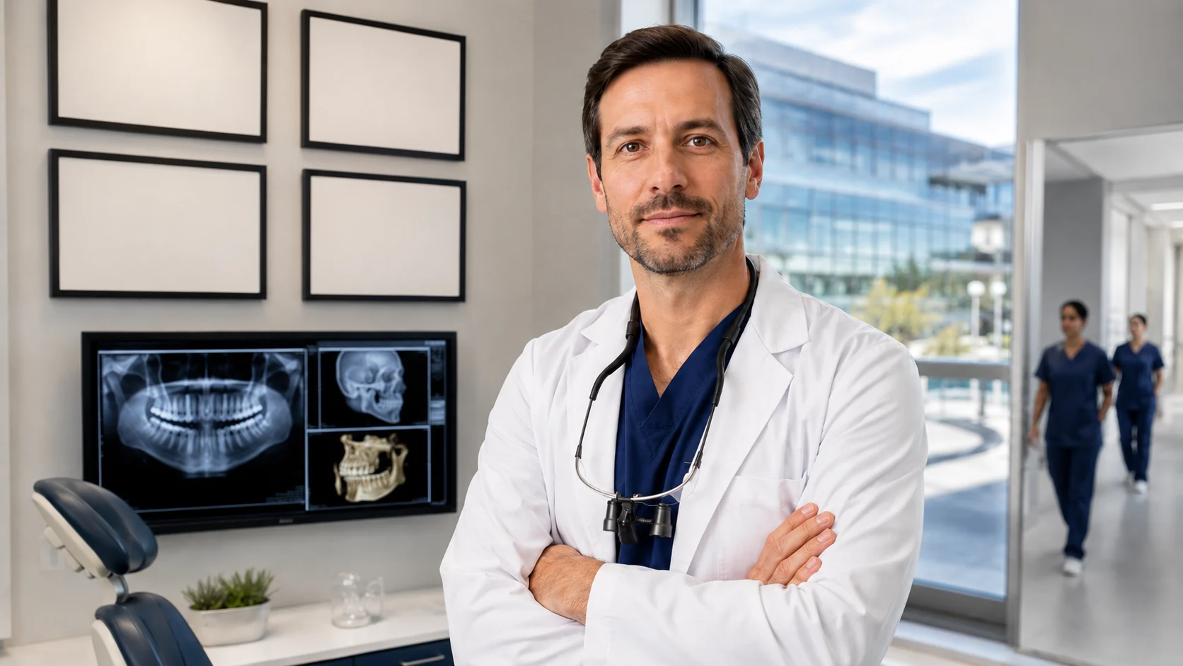 Oral surgeon specialist credentials and hospital affiliations visual
